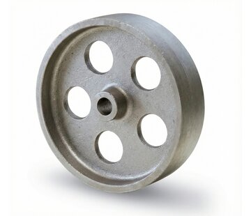 Ruota in ghisa, Ø200x50mm, asse Ø20mm, capacità di carico 500kg