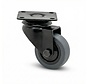 Black apparatus swivel caster from pressed steel, plate fitting, thermoplastic rubber grey non-marking, precision ball bearing, Wheel-Ø 50mm, 50KG