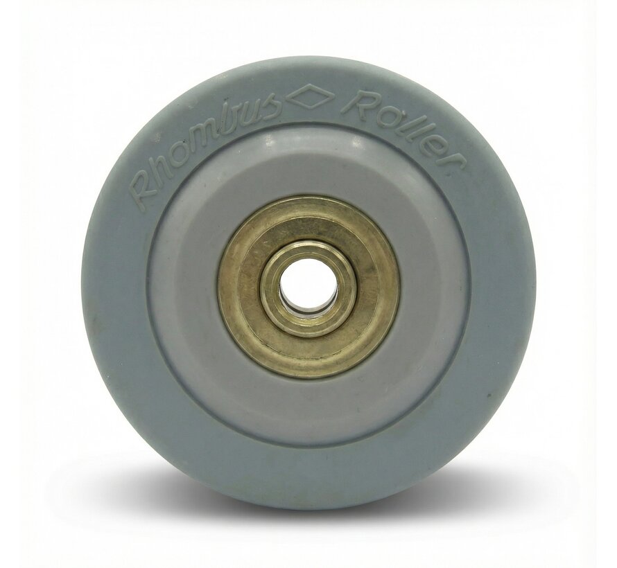 roue, Ø 50mm, caoutchouc gris, shore A 80, 40KG