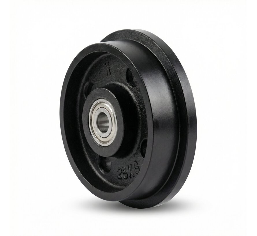 flange wheel, Ø 75mm, cast iron wheel, 700KG