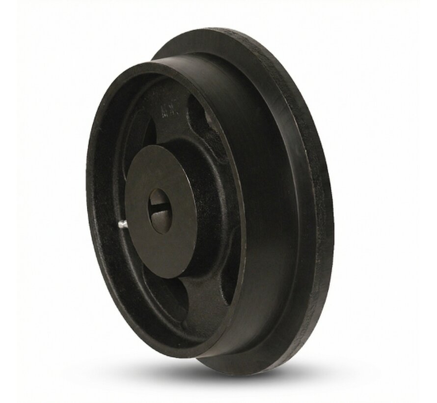 Track rollers and wheels: Flanged wheel from cast iron, plain bearing, Wheel-Ø 50mm, 400KG