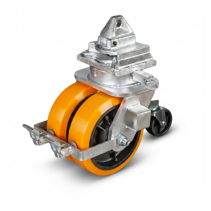 Shipping container wheels & shipping container castors with twist-lock