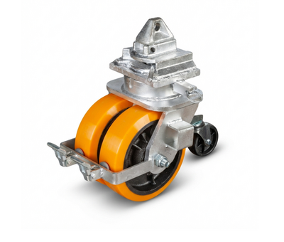 4 x Container swivel castor wheels, Ø250x76 with brake - Load capacity 12,000-16,000kg