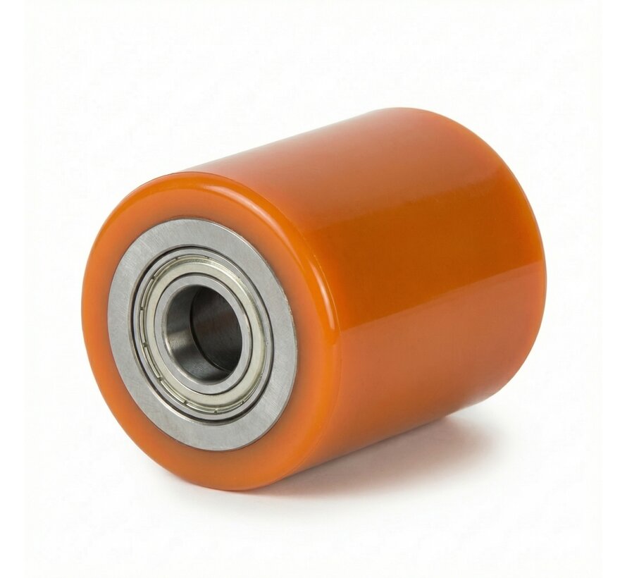 Rolo de paletes Vulkollan Ø80x40 mm, furo do eixo: 15 mm, comprimento do cubo: 38 mm