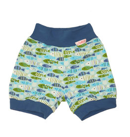 Bunter Short, kleine Fische blau grün