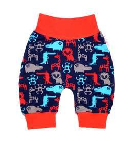 Babyhose / Pumphose, Zootiere blau türkis rot Gr. 56, 62, 68