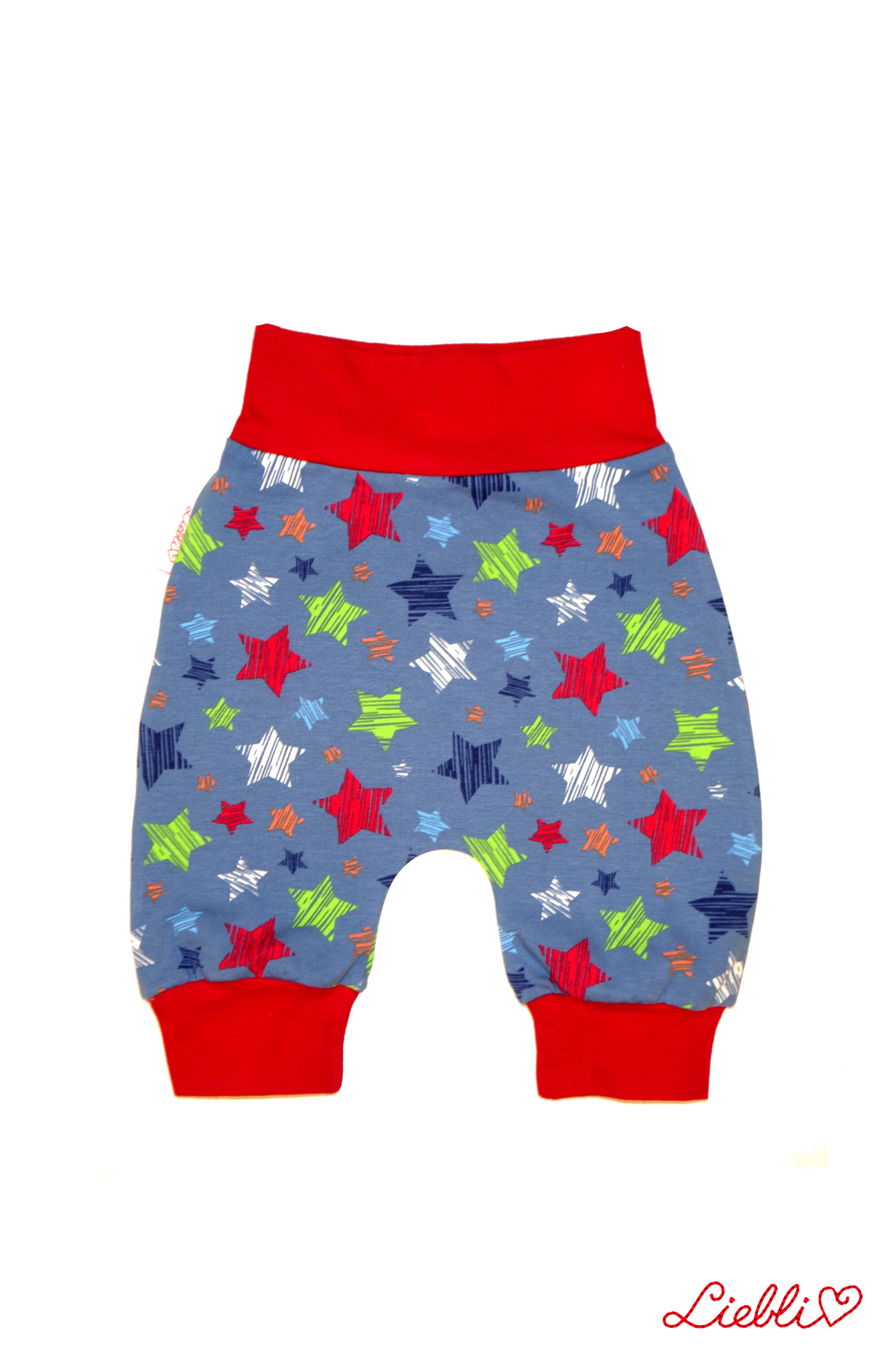 Kinderkleidung, Mitwachshose grün Liebli Babygeschenke Baby-Shop, Babyhose rot Kindermode Liebli - Babykleidung, / Pumphose/ Wien: blau Sterne