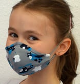 Kindermaske, Kinder Mundschutz, Mund-Nasen-Maske Flugzeuge grau blau
