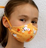 Kindermaske, Kinder Mundschutz, Mund-Nasen-Maske Mäuse gelb