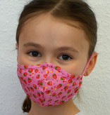 Kindermaske, Kinder Mundschutz, Mund-Nasen-Maske Erdbeere rosa
