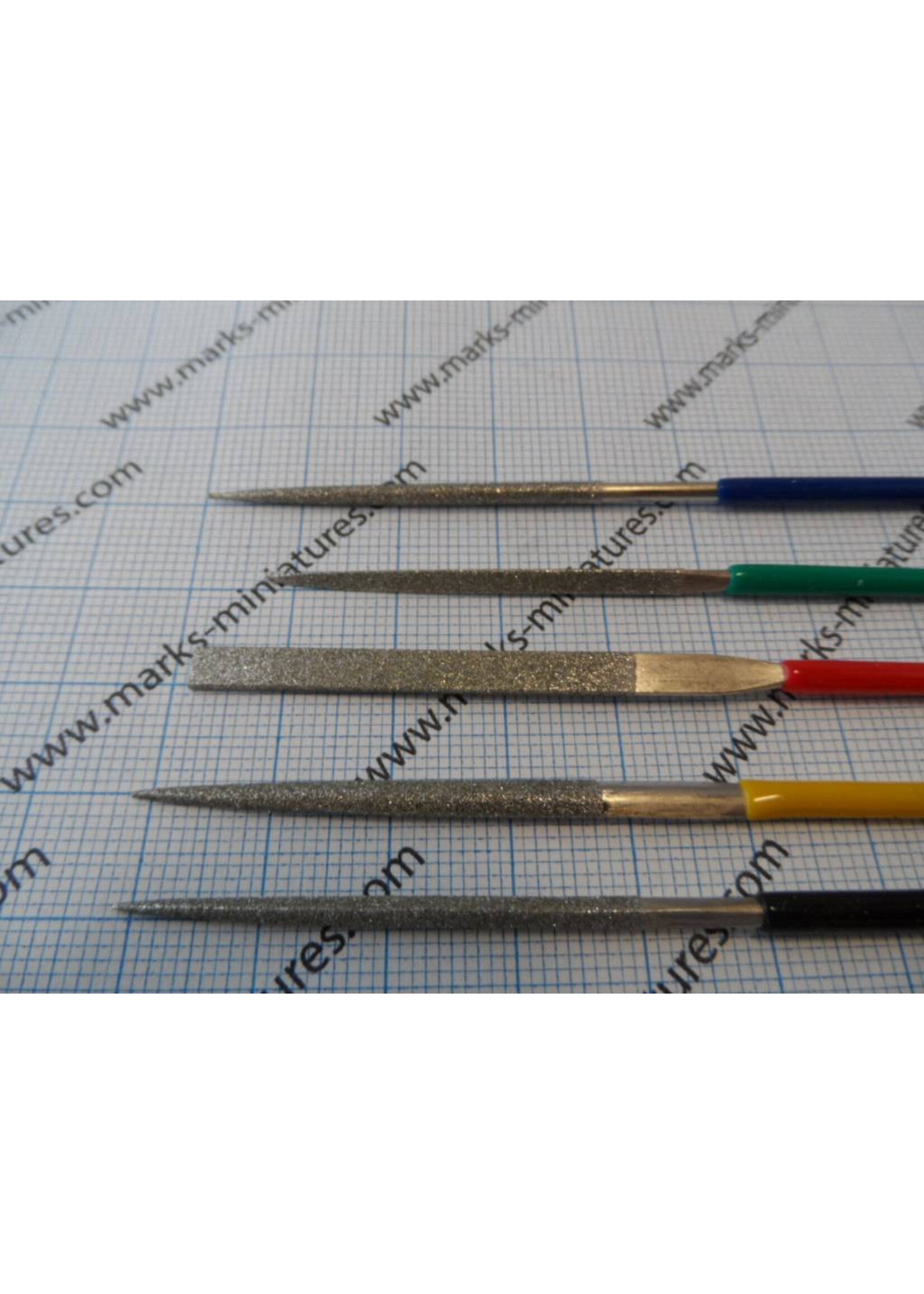 Needle files set 100mm mini Diamond- 5pcs.