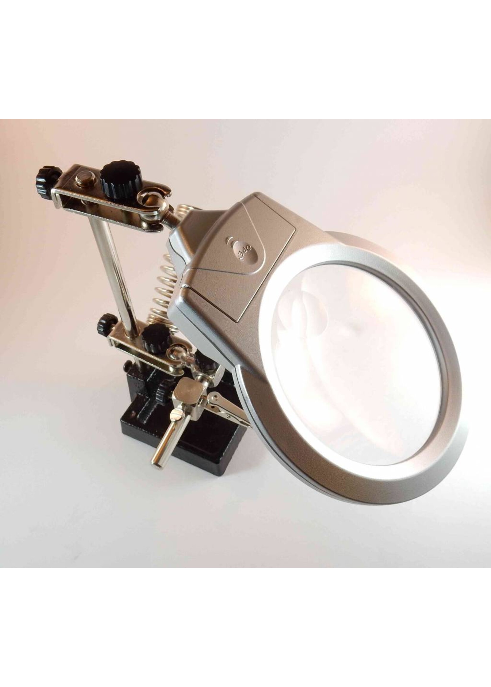 Third hand base with magnifier 90mm LED