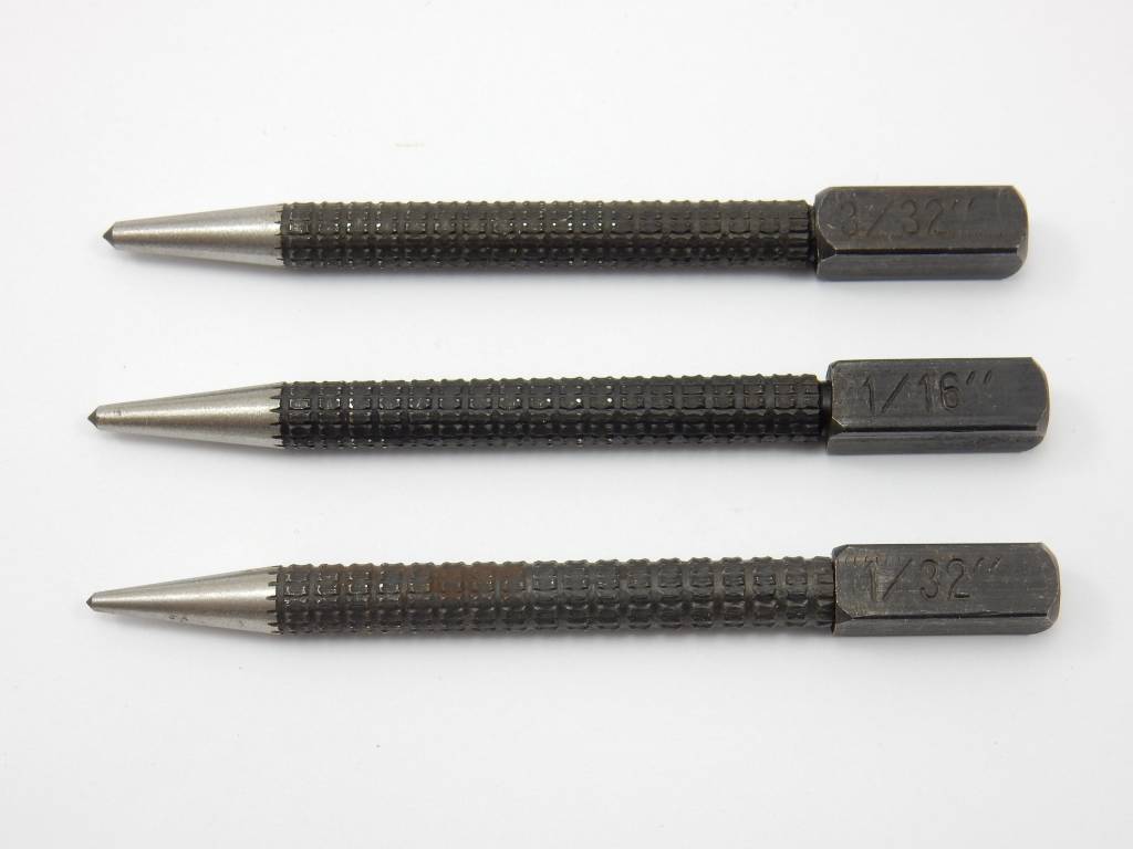 Center Punch Set 1/32 Inch 1/16 Inch 3/32 Inch - Mark's Miniatures