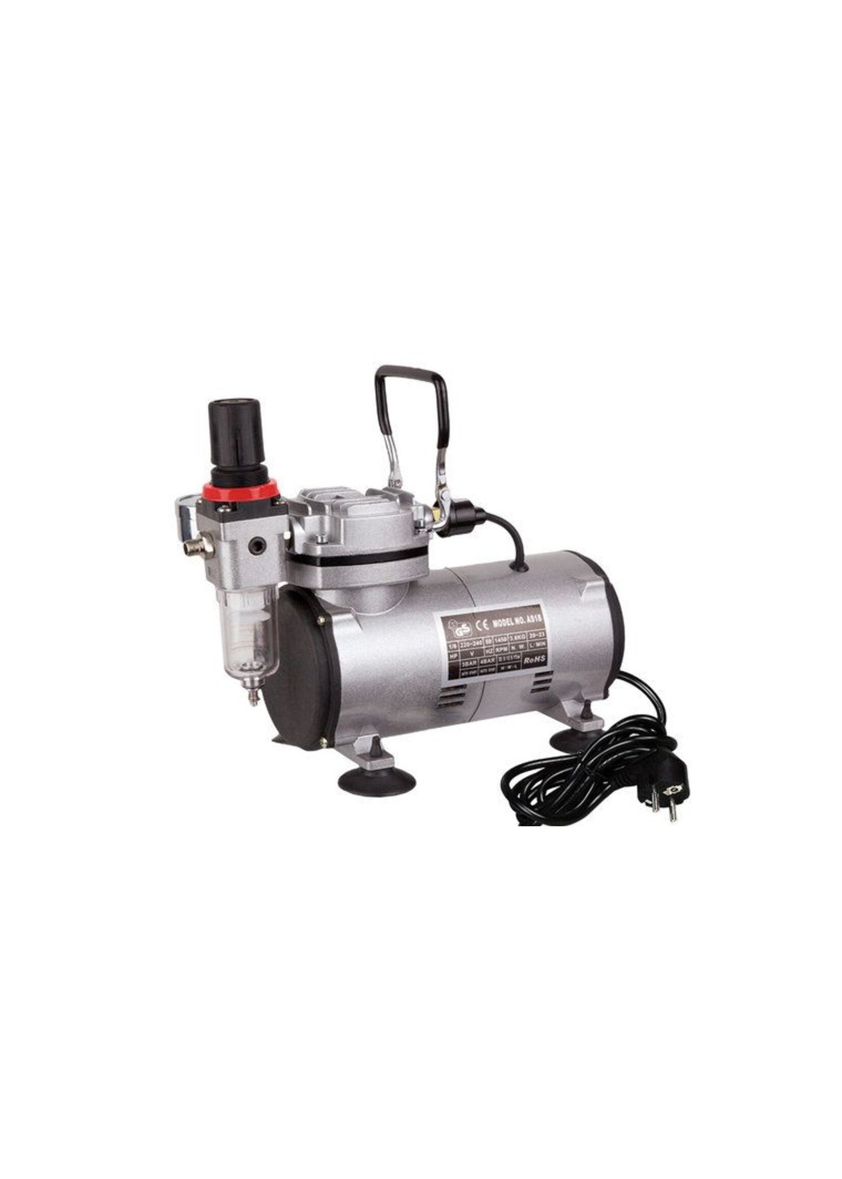 Oil-Free Piston Compressor with Cylinder for Airbrushing