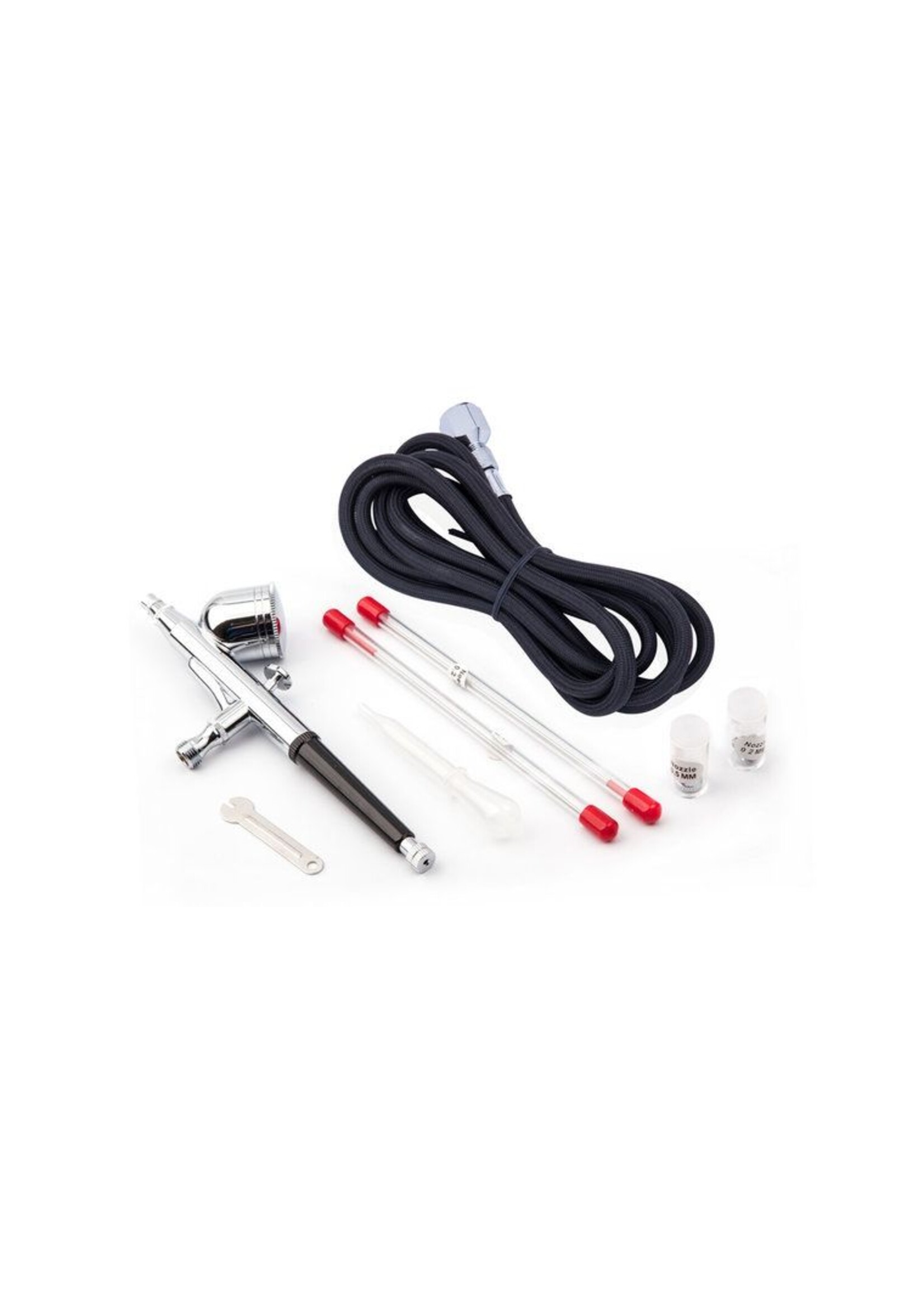 Airbrush gun 7ml with 0,2 - 0,3 and 0,5mm needle/nozzle and hose