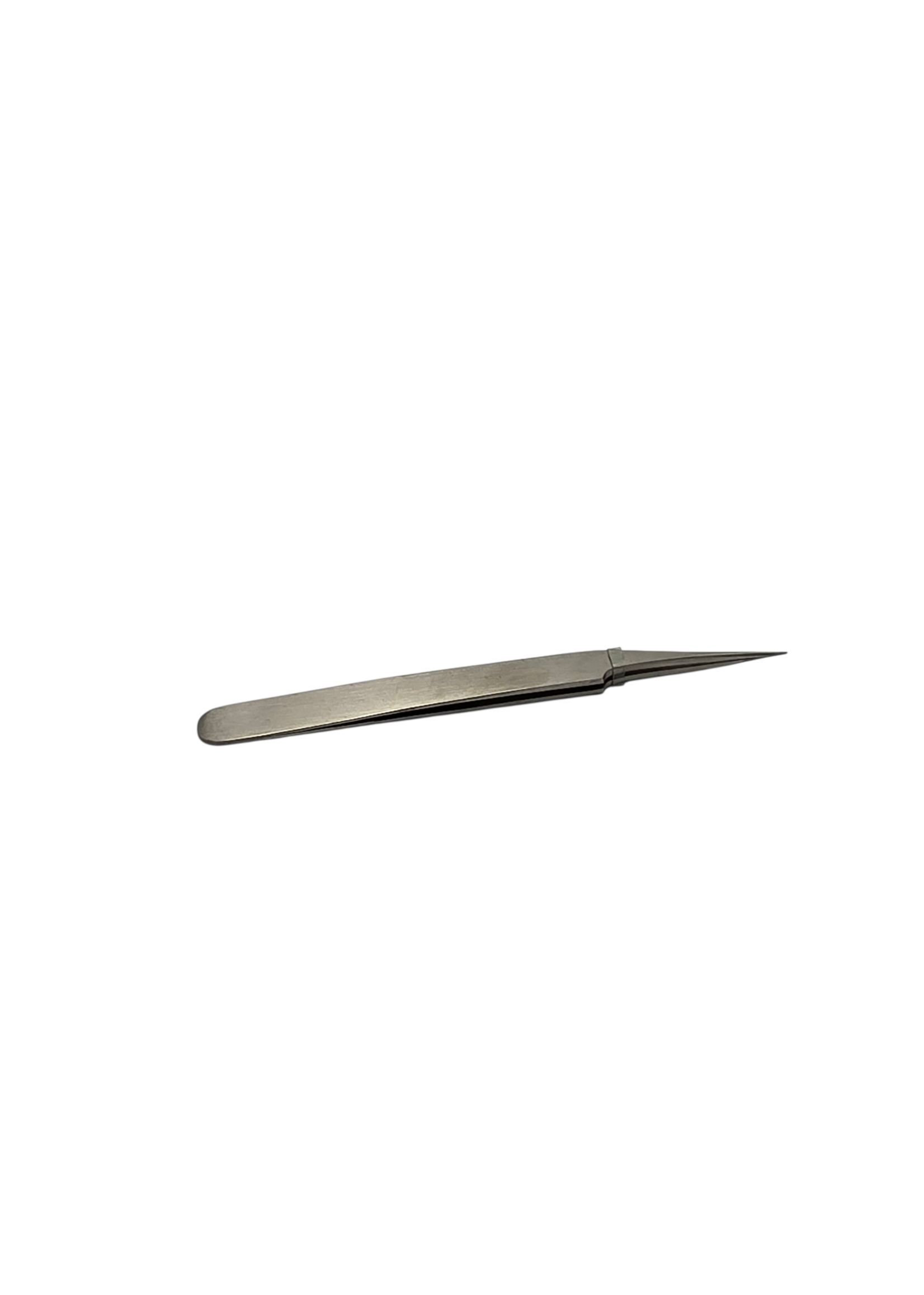 Edelstahl Pinzette antimagnetisch schräg mit feiner glatter Spitze 120 mm