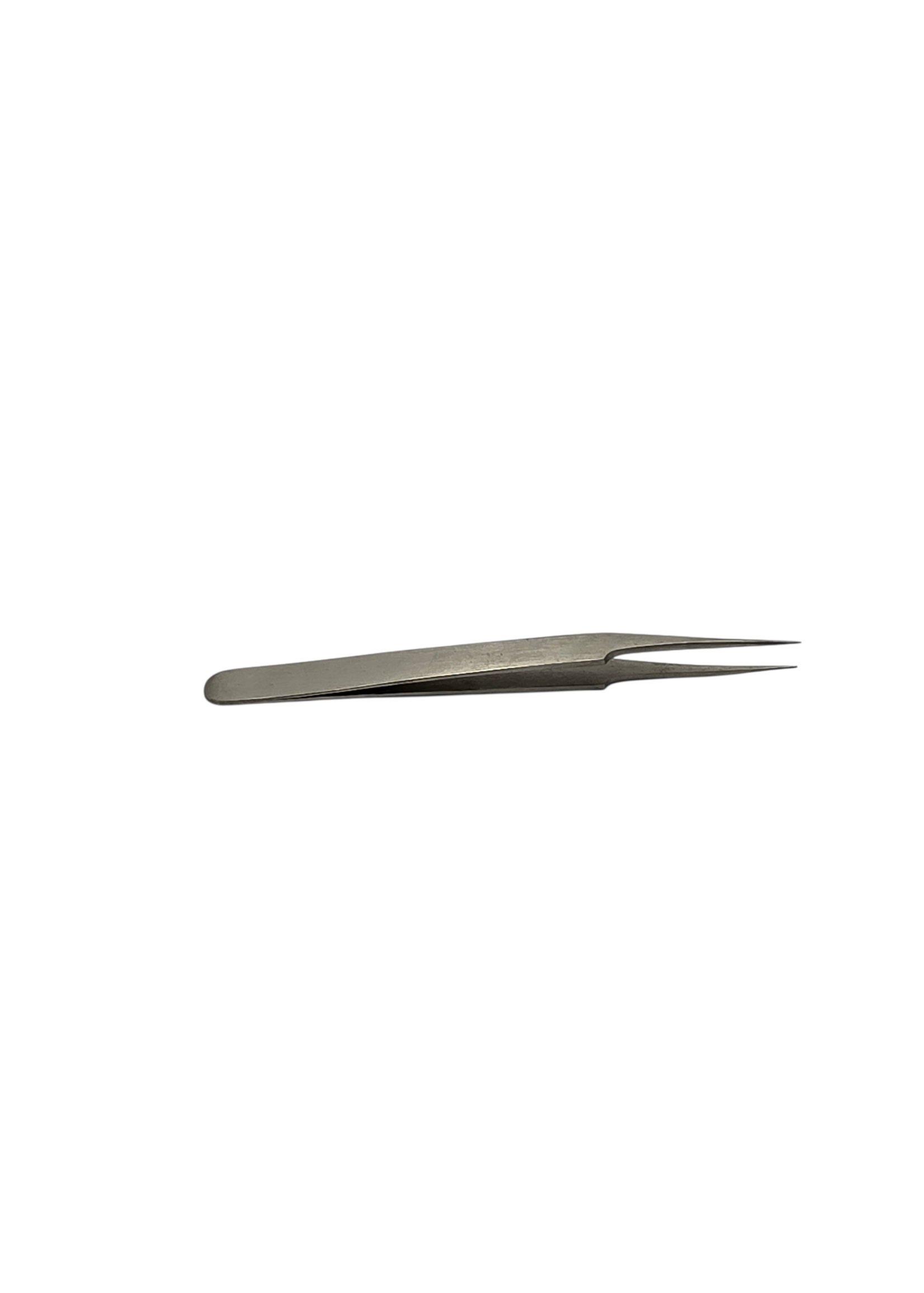 Stainless steel anti-magnetic angled tweezers with fine smooth tip 120 mm