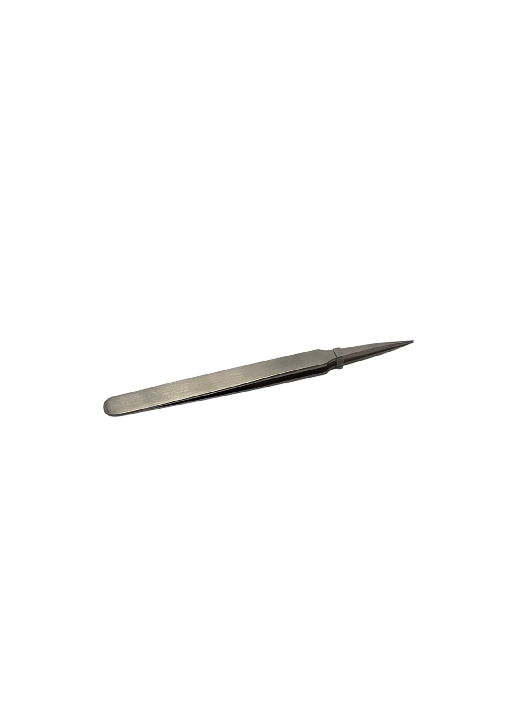 Antimagnetic stainless steel straight tweezers 120 mm with fine smooth tip