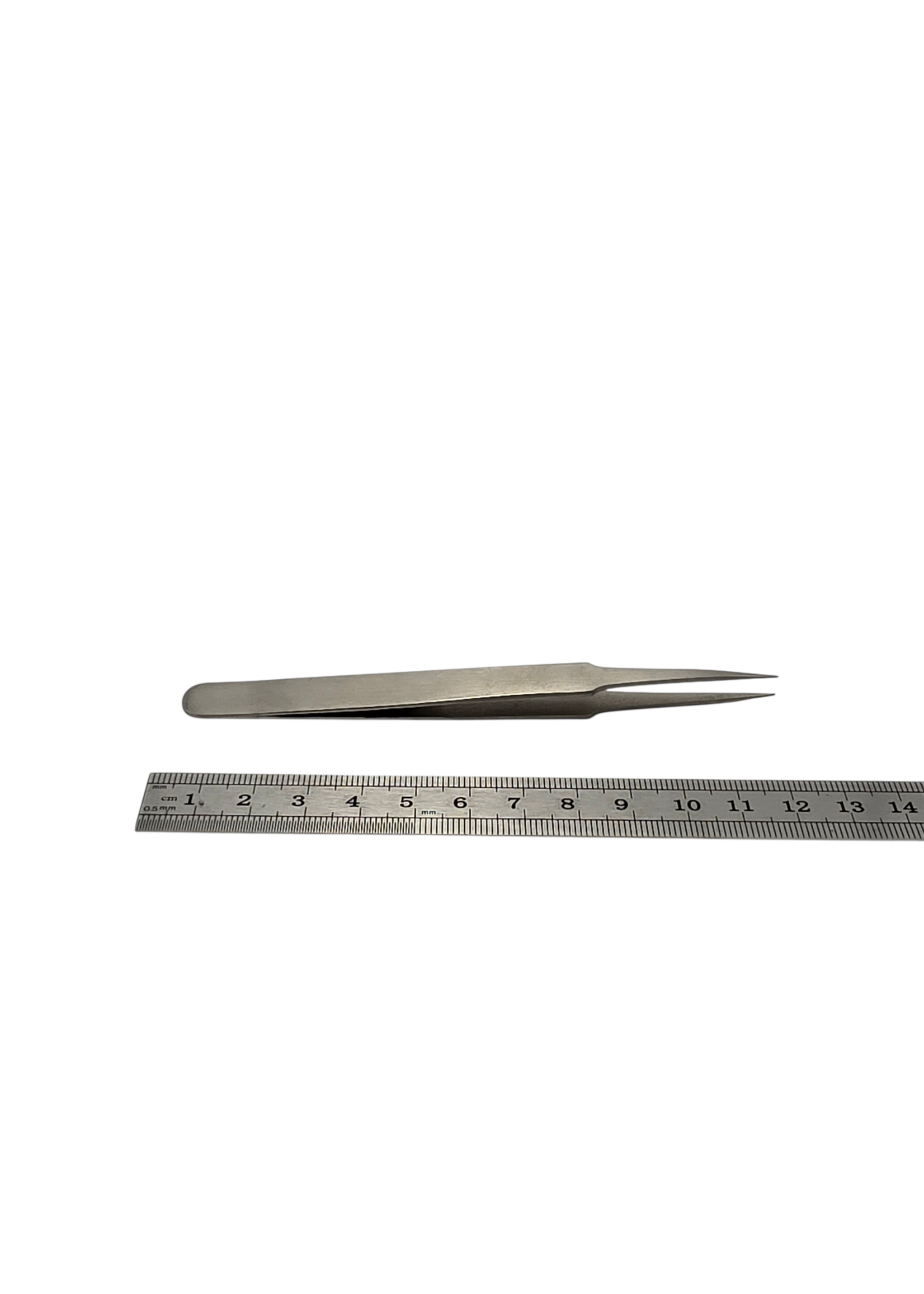 Pincet RVS antimagnetisch recht 120 mm met spitse gladde punt