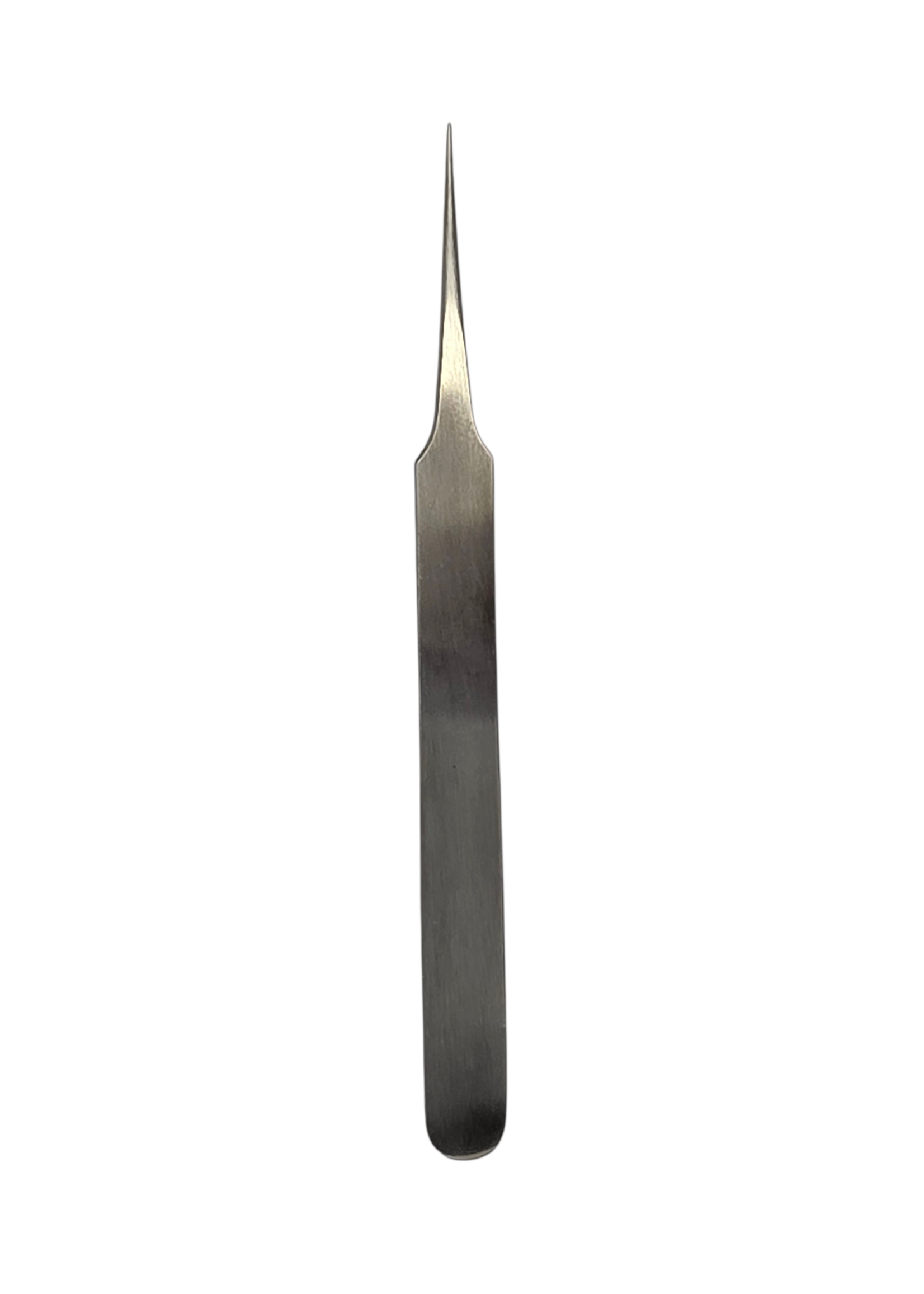 Antimagnetic stainless steel straight tweezers 120 mm with fine smooth rounded tip