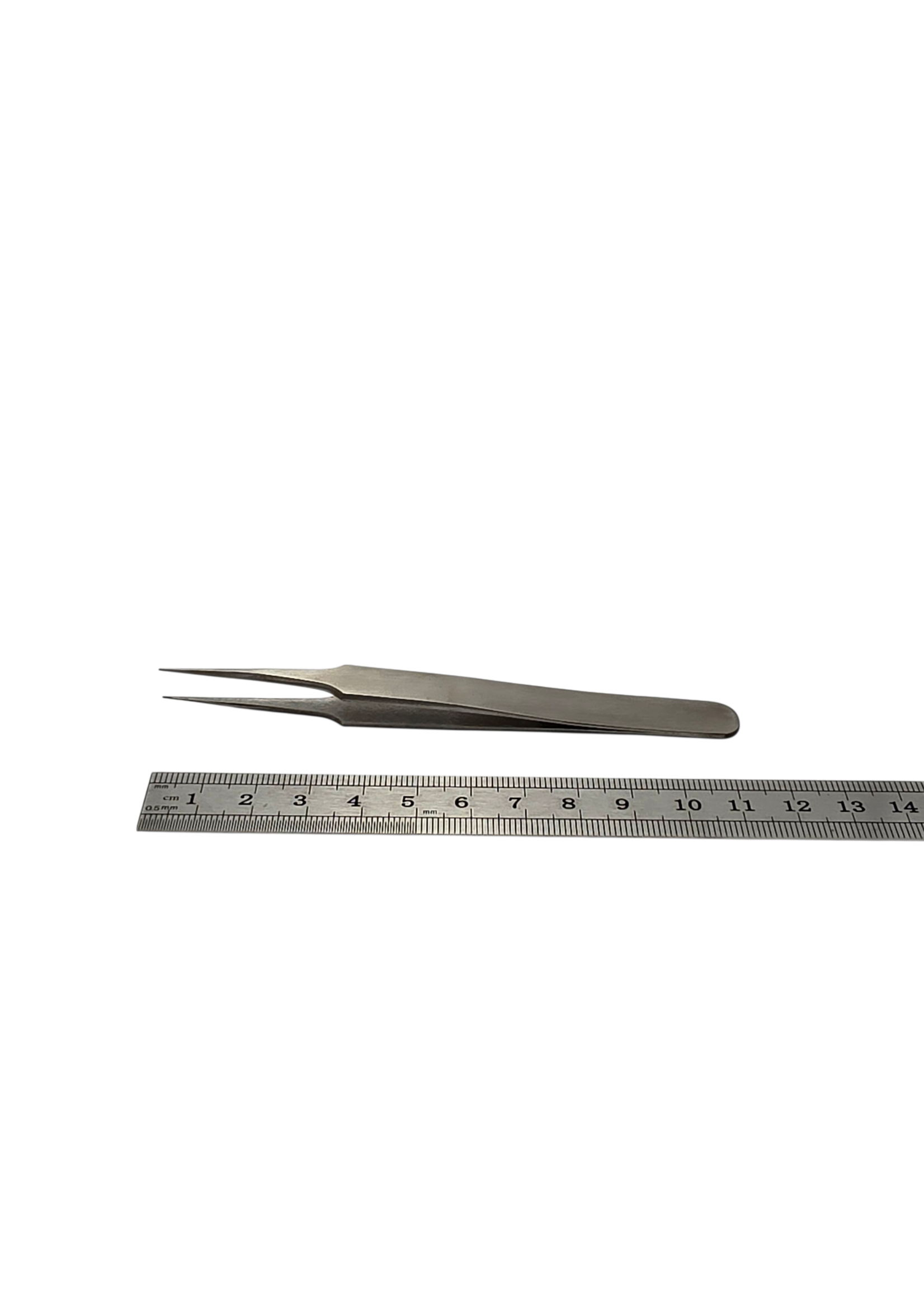Pincet RVS antimagnetisch recht 120 mm met spitse gladde afgeronde punt