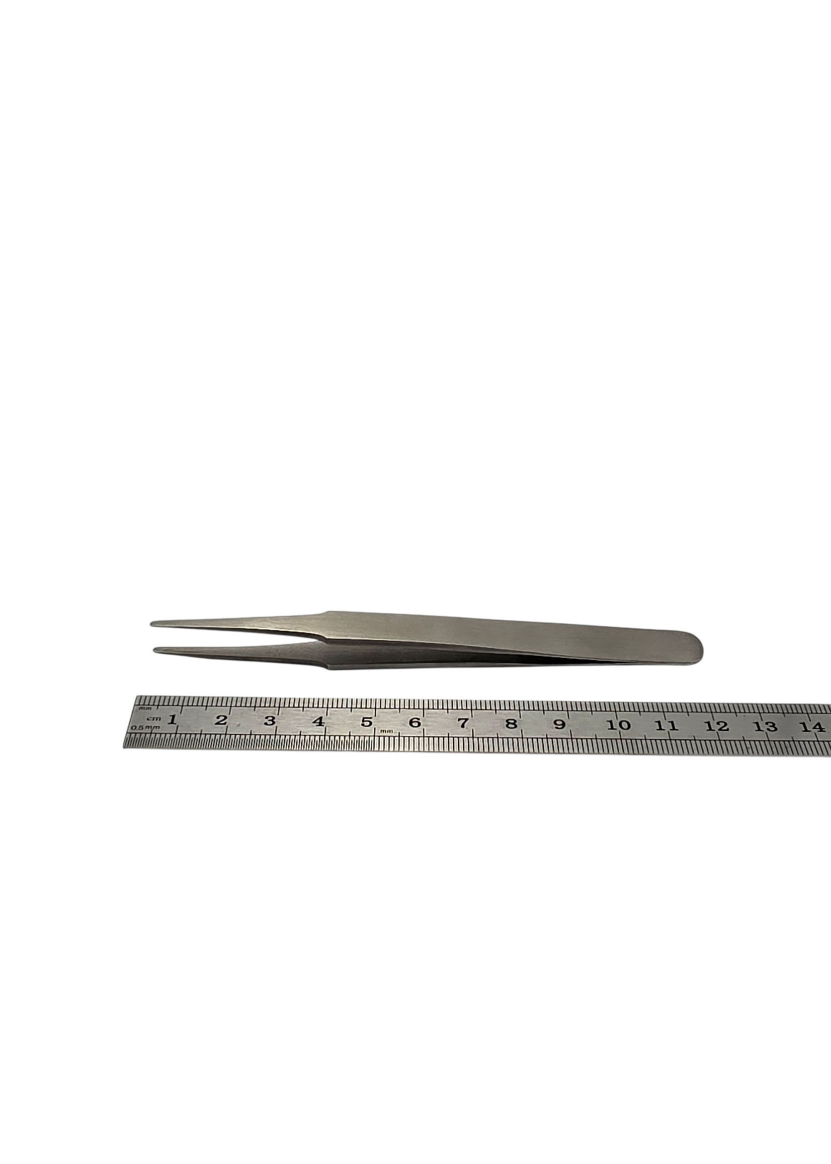 Antimagnetische Edelstahl Pinzette gerade 120 mm mit glatter stumpfer Spitze