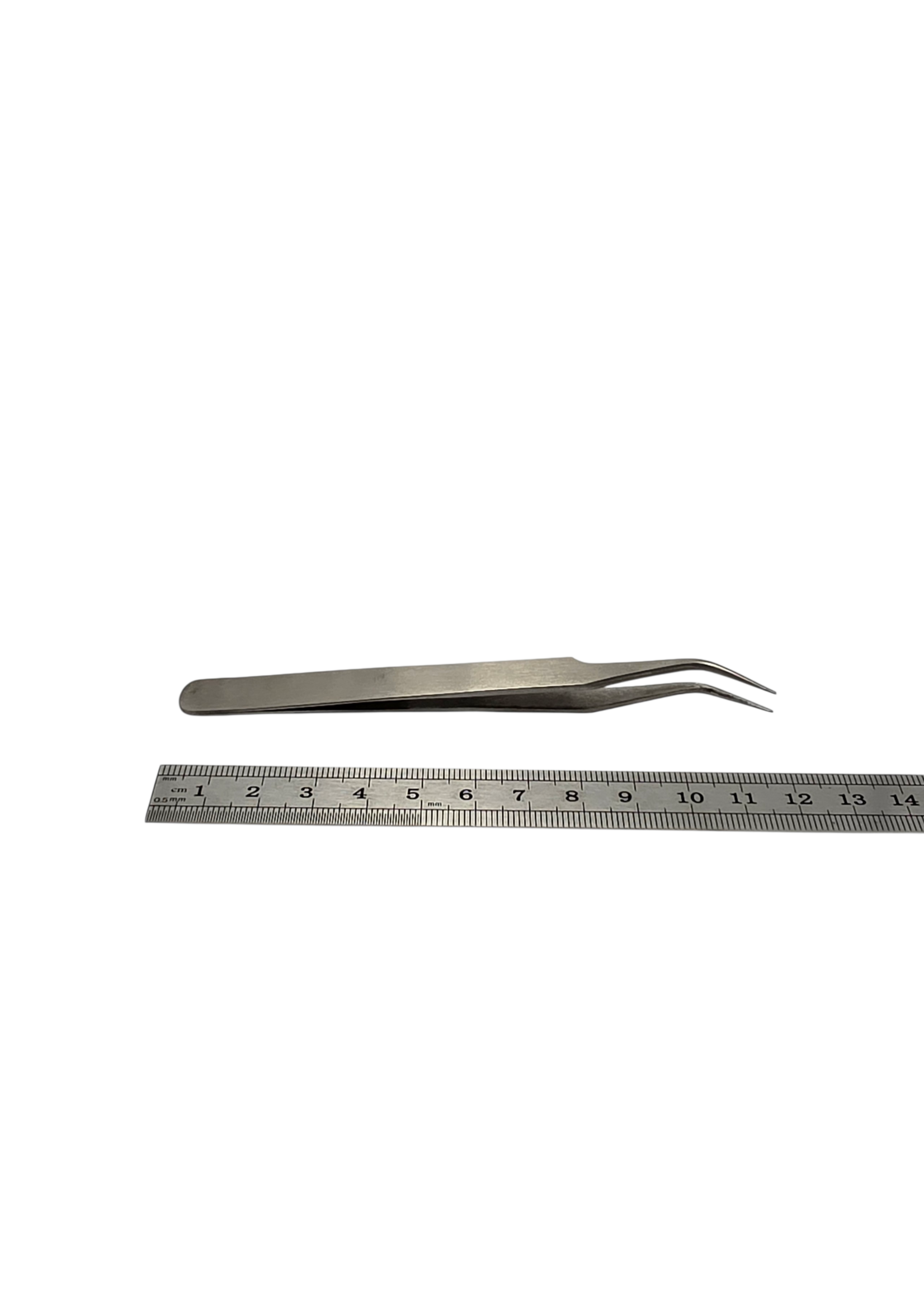 Antimagnetische Edelstahl Pinzette gebogen 120 mm mit feiner glatter Spitze