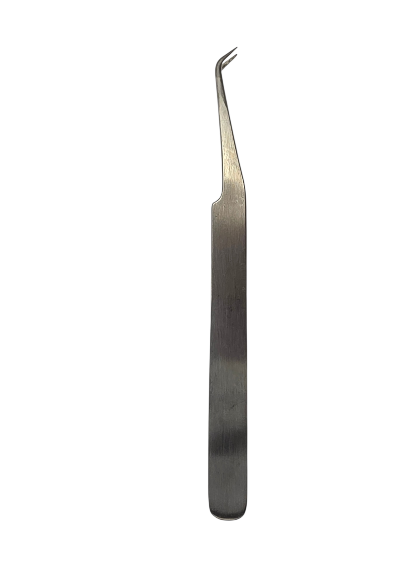 Pincet RVS antimagnetisch gebogen 120 mm met korte gebogen spitse gladde punt