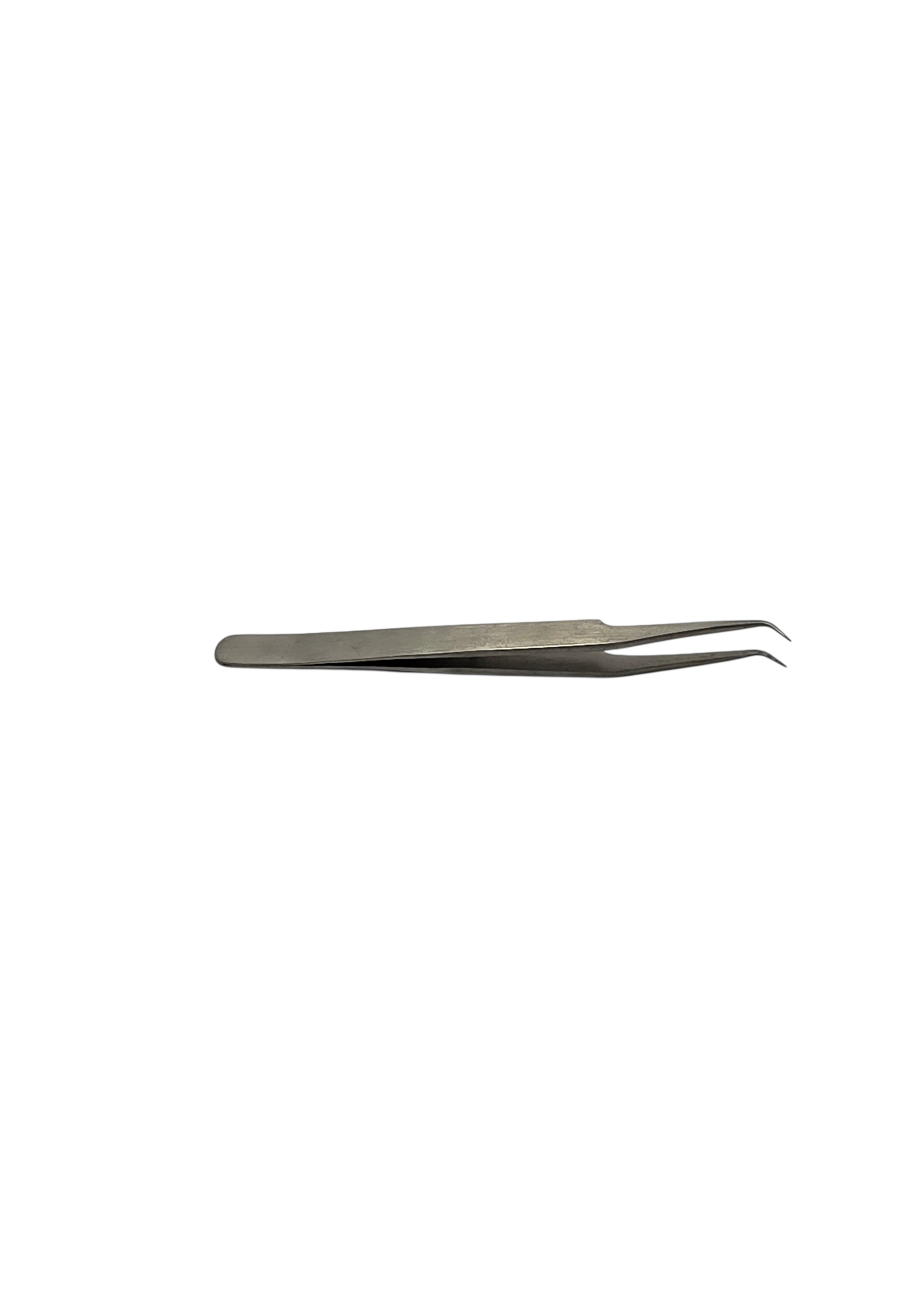 Antimagnetische Edelstahl Pinzette gebogen 120 mm mit kurzer feiner glatter Spitze