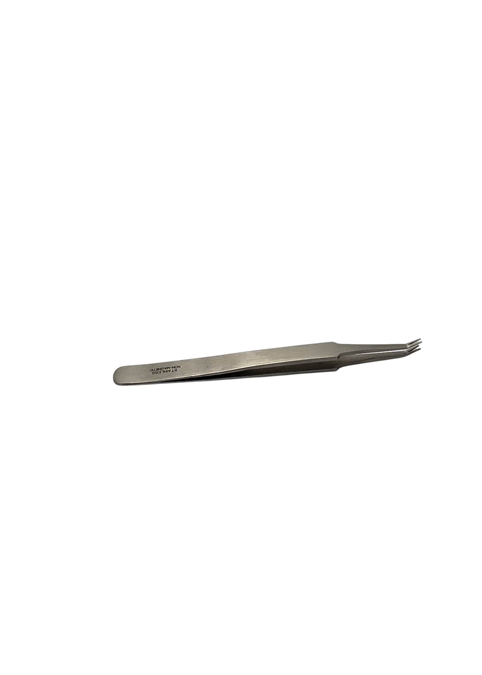 Antimagnetische Edelstahl Pinzette gerade 120 mm mit gabelförmiger Spitze