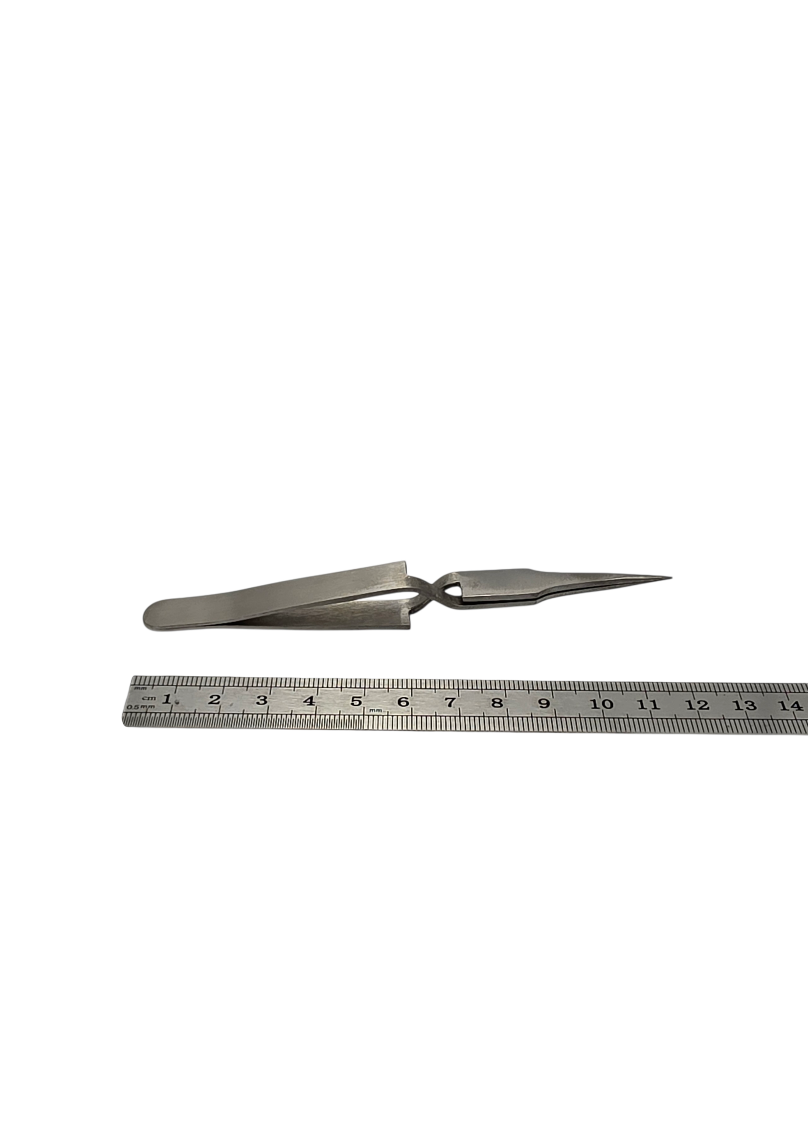 Kreuzpinzette antimagnetisch Edelstahl gerade 120 mm mit feiner glatter nicht abgerundeter Spitze