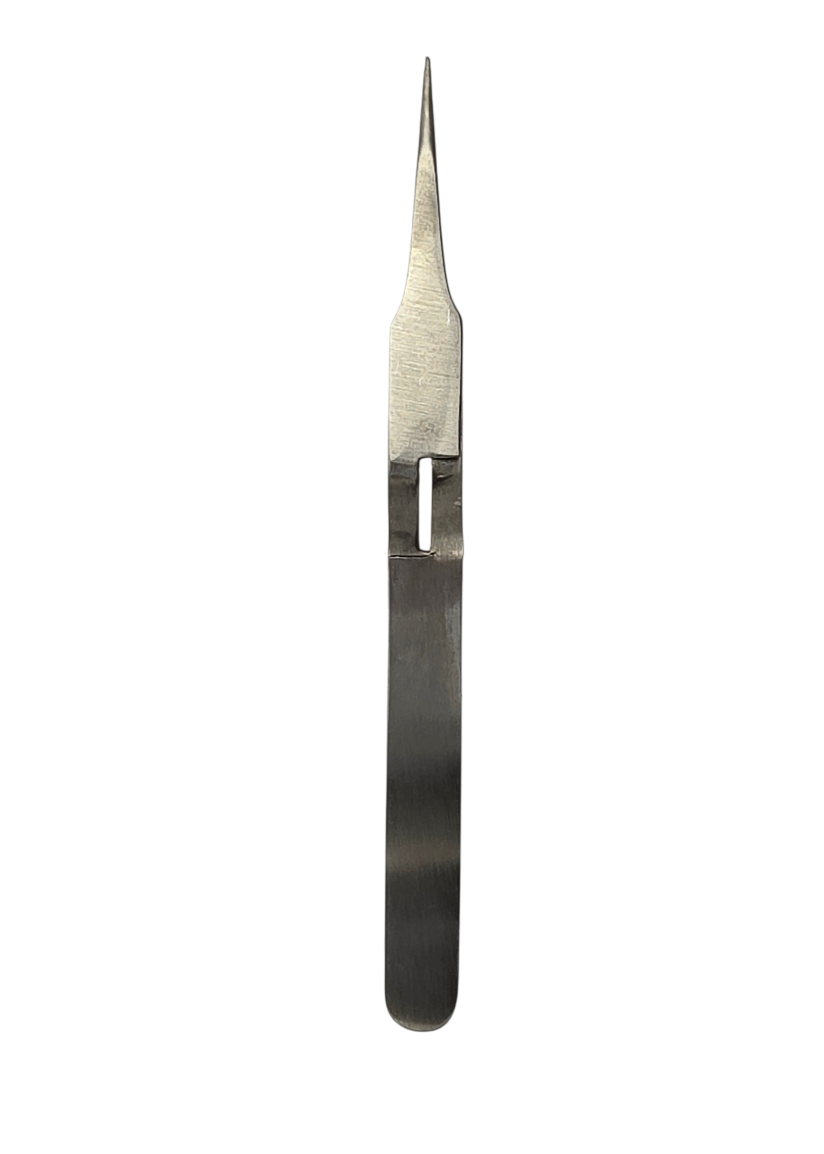 Antimagnetic stainless steel straight cross-lock tweezers 120 mm with fine smooth rounded tip
