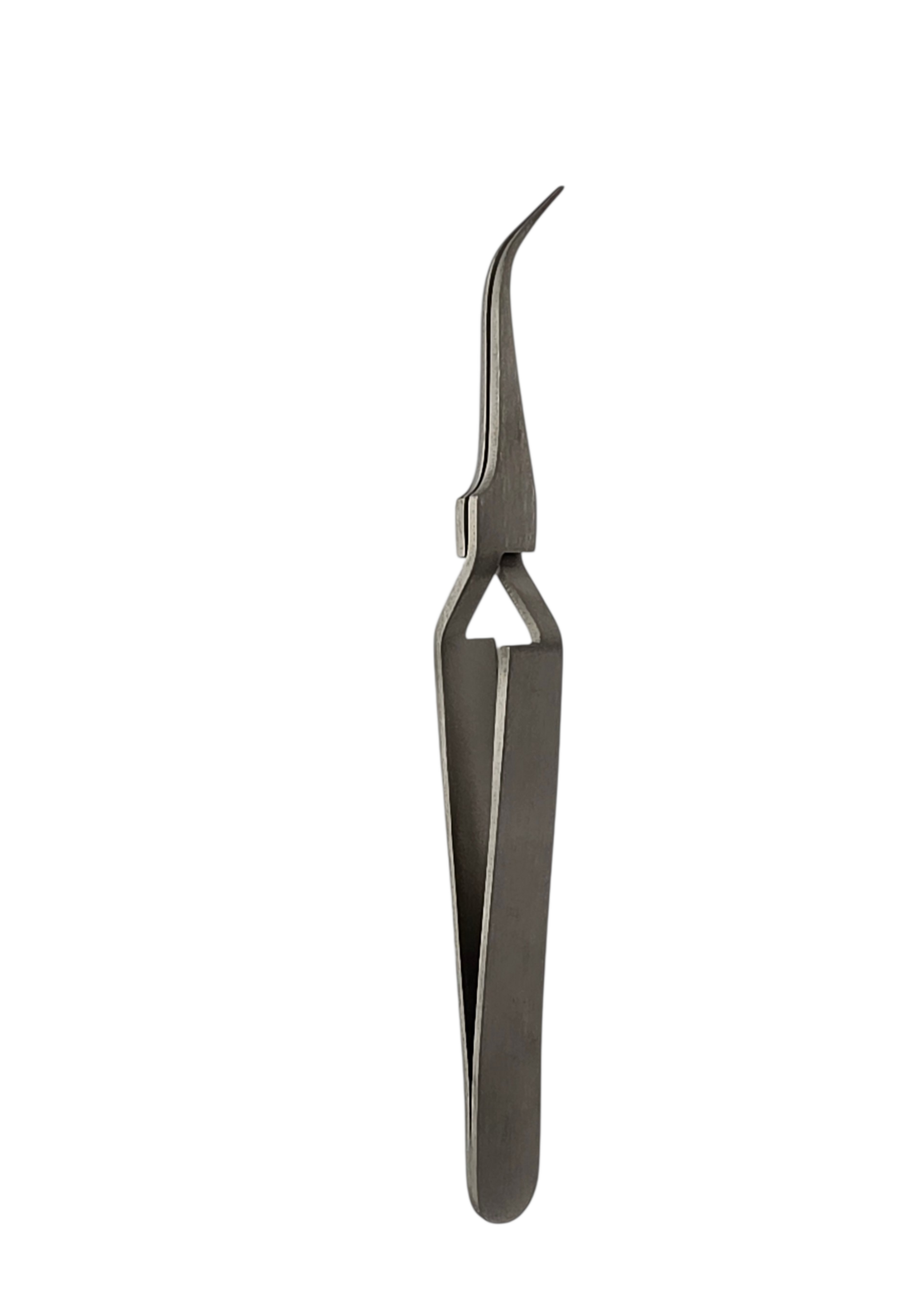 Stainless steel curved cross-lock tweezers 120 mm with fine smooth tip