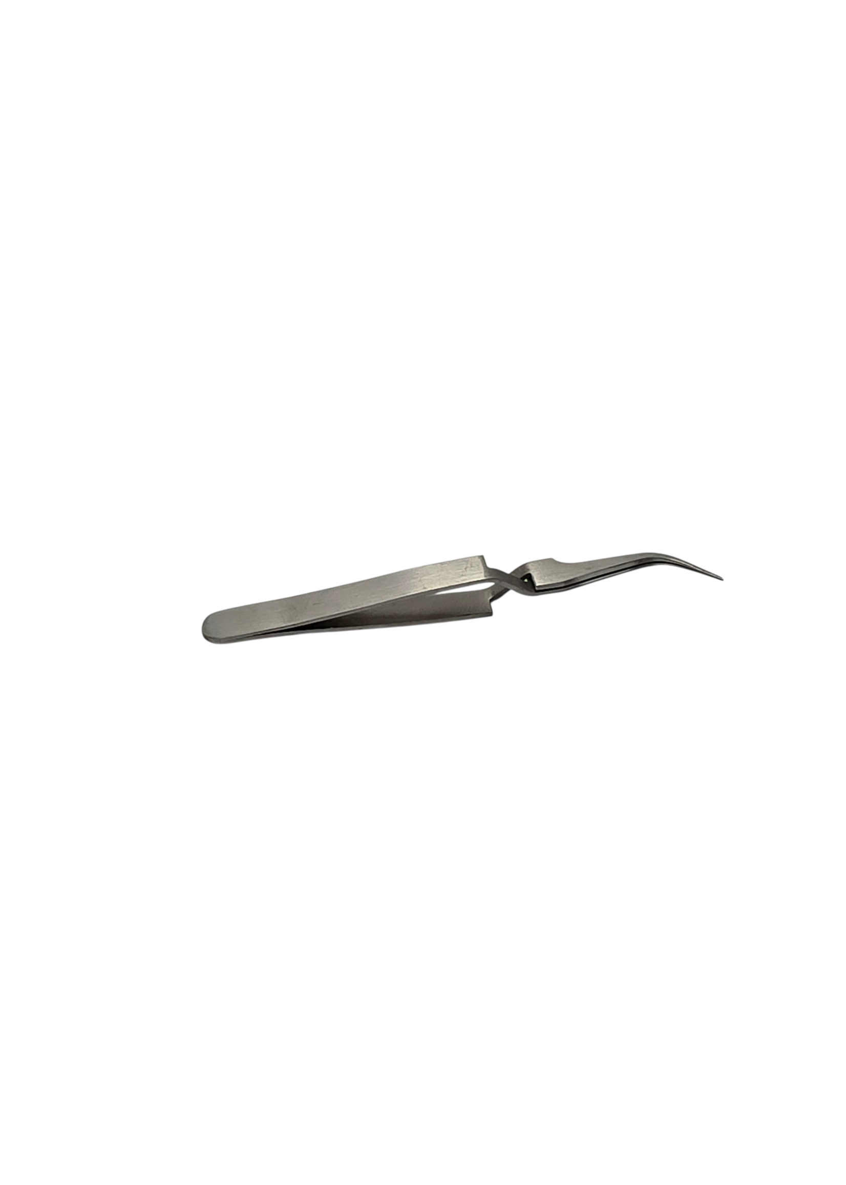 Stainless steel curved cross-lock tweezers 120 mm with fine smooth tip