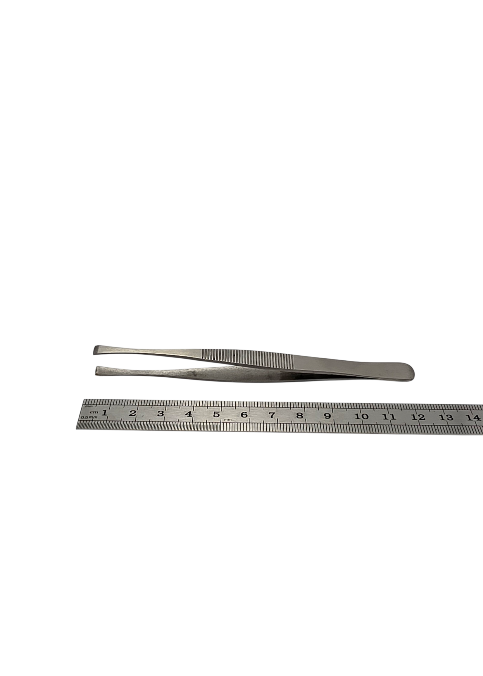Pincet RVS antimagnetisch recht 120 mm met brede vlakke punt