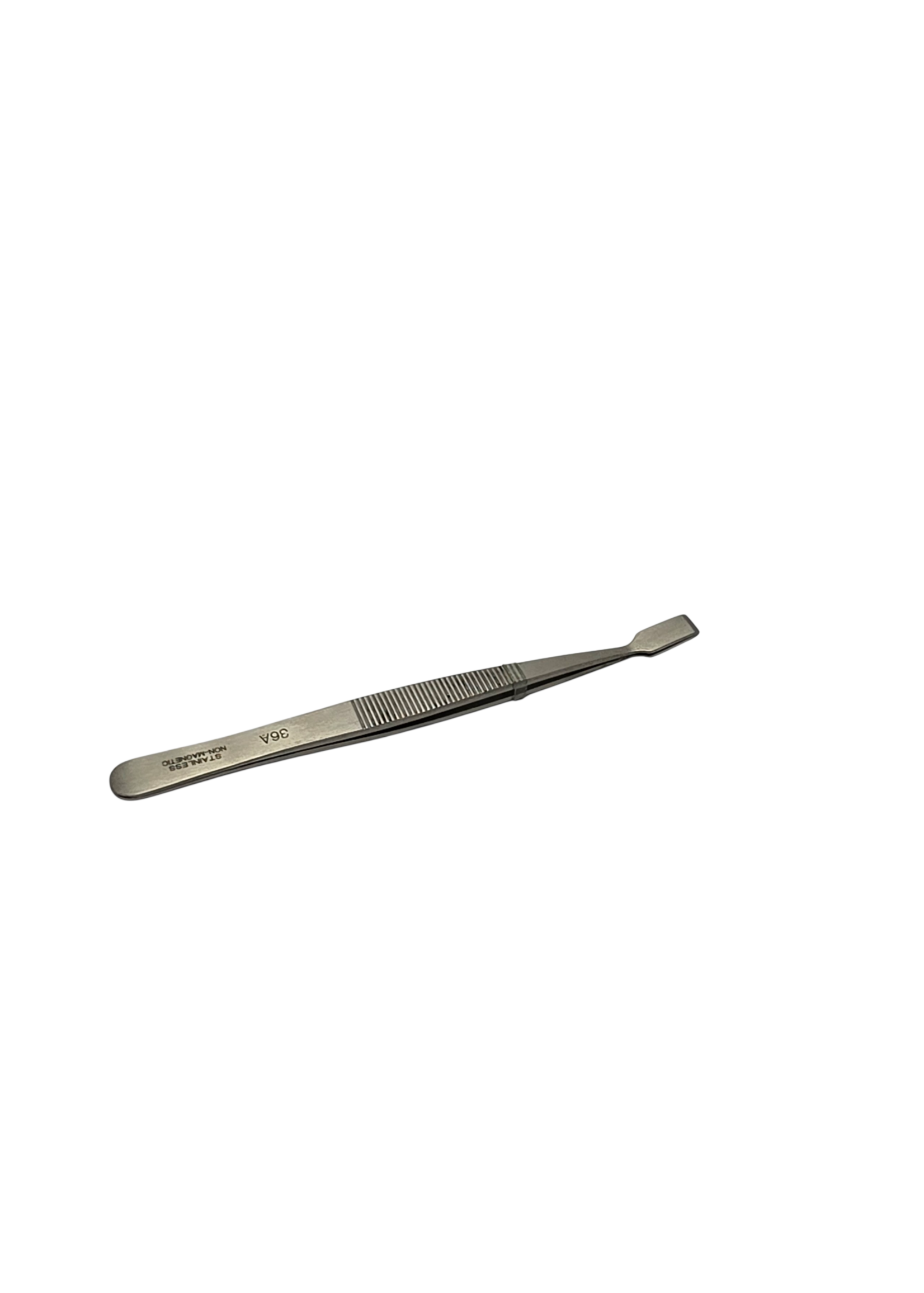 Pincet RVS antimagnetisch recht 120 mm met brede vlakke punt onder lichte hoek