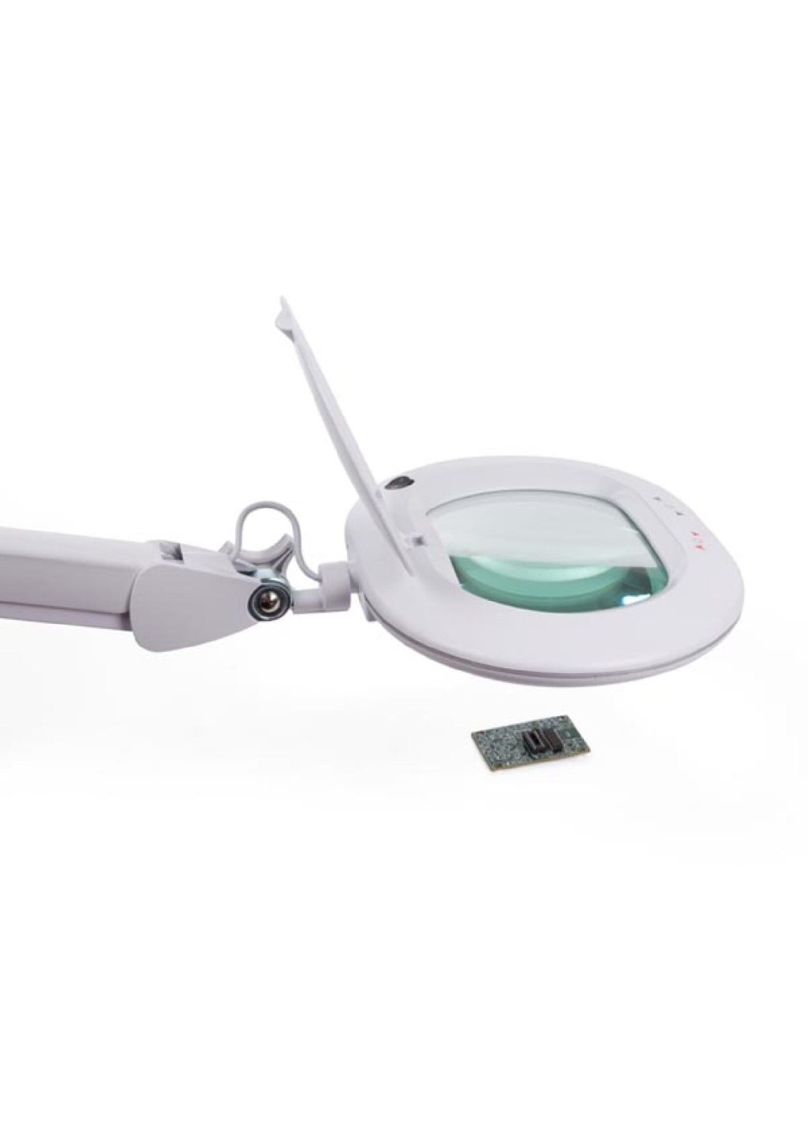 LED DESK LAMP WITH MAGNIFYING GLASS - DAYLIGHT/WARMLIGHT - DIMMABLE - 5 DIOPTRE- 10 W - 60 LEDS - WHITE