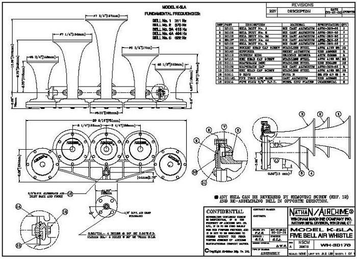 Assembly set Nathan Airchime K-5LA & K-3L