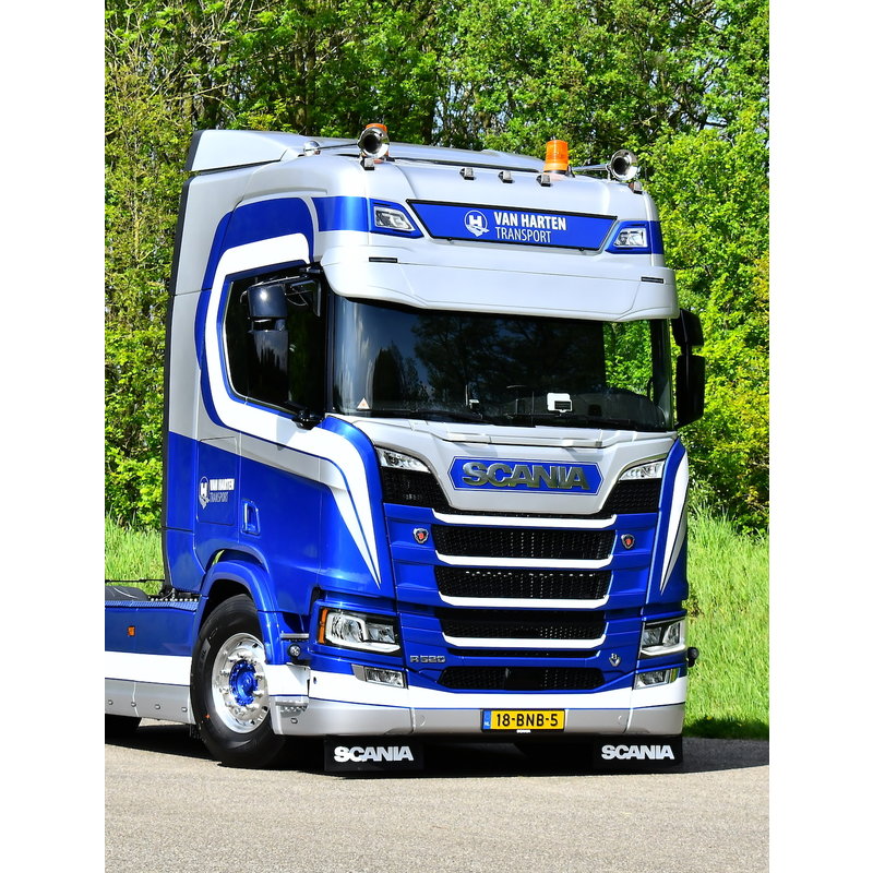 Pour Scania R/ S/ P/G / L.Camion 3 Pièce Rideaux Eco Cuir (Bleu W / Bleu  Points)