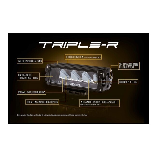 Lazer Triple-R 750, svart, med positionsljus, 230 mm