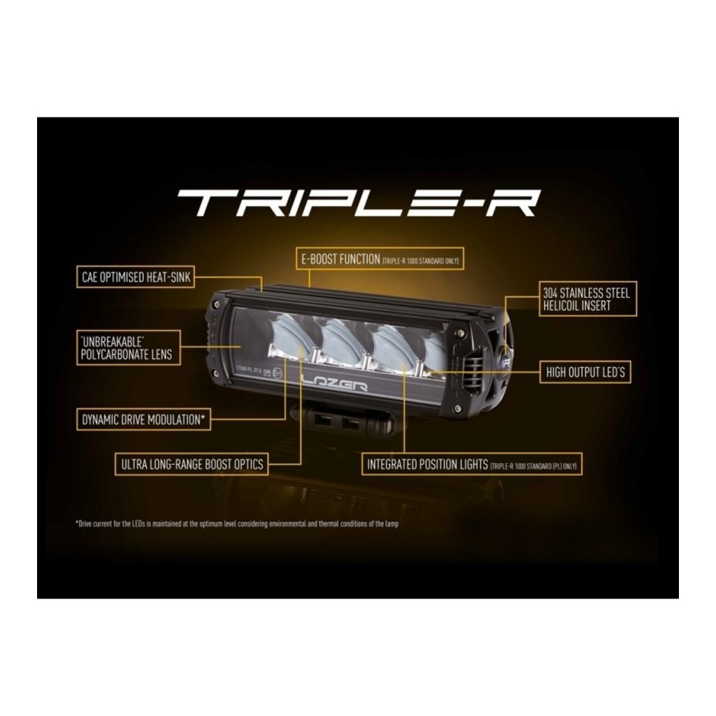 Lazer Lazer Triple-R 850 i sort med positionslys 322 mm