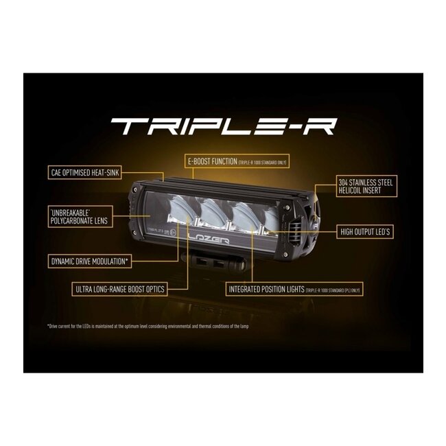 Lazer Triple-R 850 i sort med positionslys 322 mm
