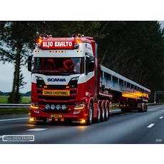 Scania Feu de visière d'origine Scania série 4/R en orange et blanc, LED et ampoule