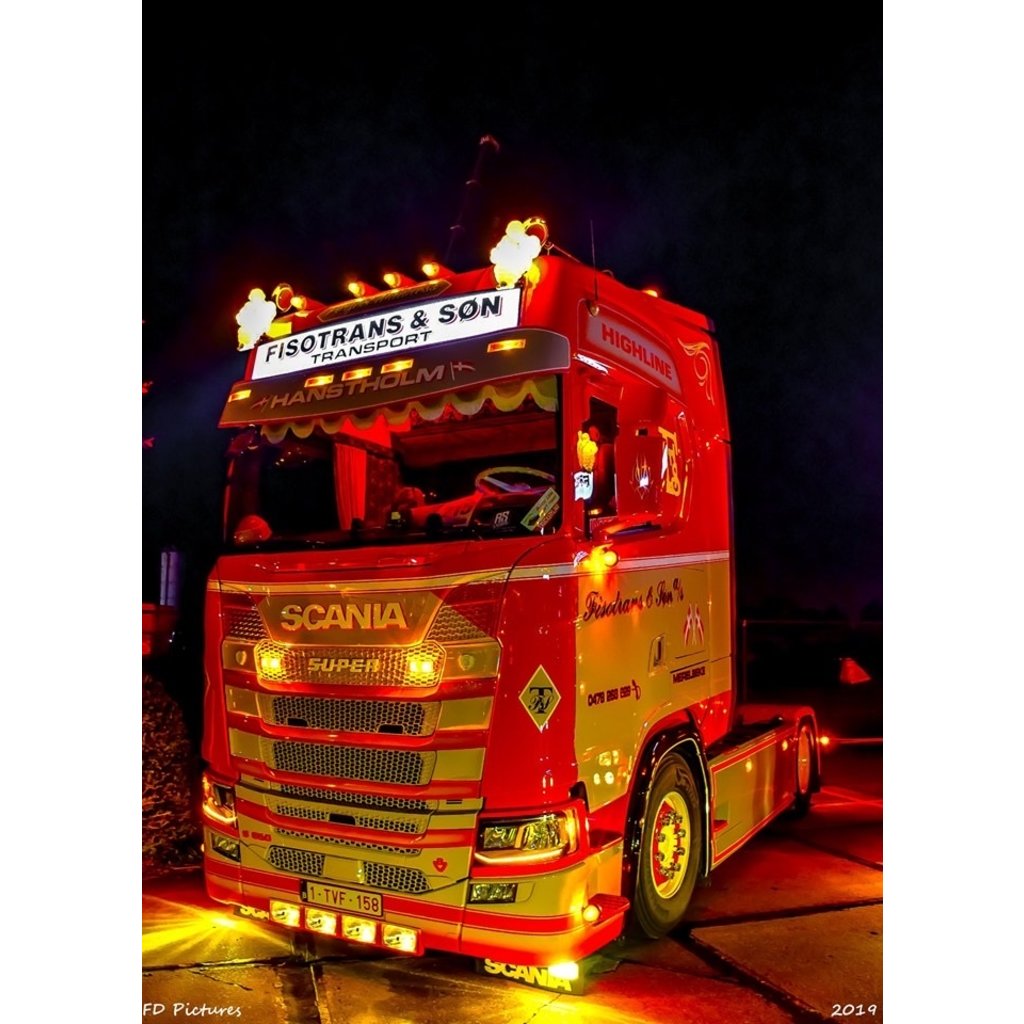 Scania Feu de visière d'origine Scania série 4/R en orange et blanc, LED et ampoule