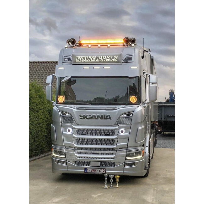 LED-bar 110 cm Strobe hvid/orange 1 række (4 cm høj)