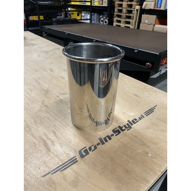 Embout d'échappement inoxydable poli 129 mm avec bord soudé