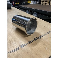 Universeel Stainless polished exhaust tip 129mm with seamed edge