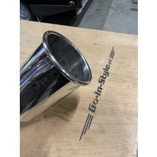 Universeel Stainless polished exhaust tip 129mm with seamed edge