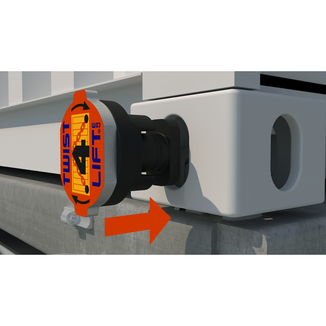 Twist4Lift-säkerhetskrokar för containerlyft