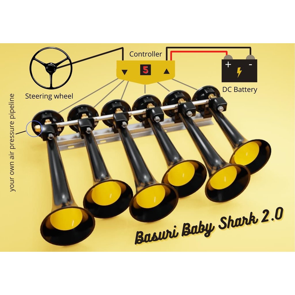 Basuri Avertisseur sonore Basuri Baby Shark 2.0 12/24 V - 19 mélodies